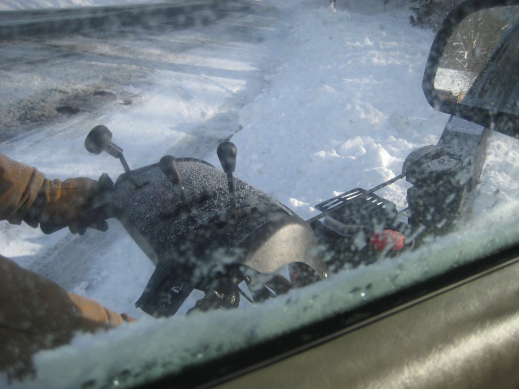 Yeah, that's the snow blower from the driver's window.